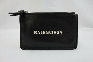 BALENCIAGA バレンシアガ エブリデイ キーリング付きコインケース 581306 小銭入れ ブラック レザー