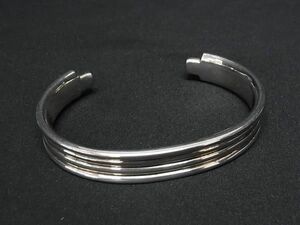 1円 ■美品■ SYMPATHY OF SOUL シンパシーオブソウル SV925 バングル ブレスレット アクセサリー メンズ シルバー系 AW7747