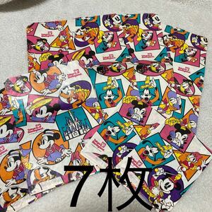 新品 ディズニー 紙袋 7枚 レトロ 初期 昭和 ショッパー ショップバッグ