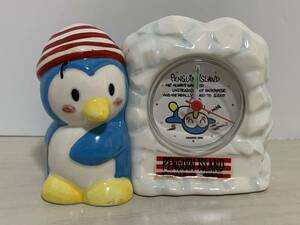 激レア 昭和レトロ ペンギンアイランド ピーナッツクラブ 置時計 未使用品 グッズ ペンギン 陶器製