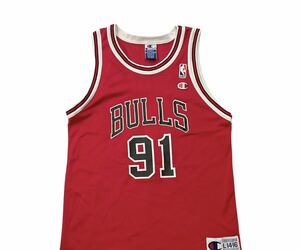 美品 90s シカゴ ブルズ ロッドマン ユニフォーム　RODMAN 91 NBA CHAMPION CHICAGO BULLS AUTHENT JERSEY チャンピオン ビンテージ USA