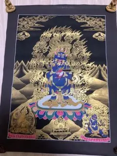SALE《 チベット密教　新品　1点物 》 大黒天　曼荼羅　手描き　仏教　密教