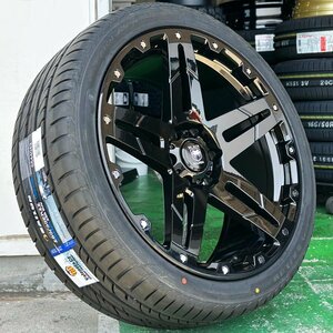 新品 22インチ サバーバン エスカレード タホ ハマー H3 タイヤホイールセット 4本 285/45R22 BlackMamba 22×9.5J 139.7 6穴