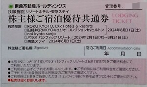 ★New★『東急不動産 株主優待券【 リゾートホテル 東急ステイ パラオ パシフィック リゾート 宿泊優待共通券 】8/31迄