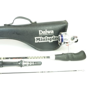 激レア！オールドダイワ　Daiwa Minispin スピニングリール ロッド ケース セット　ケース：長83cm幅16cm　 ロッド：全長1.35m TYK502