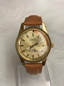 １円スタート！オリス　ORIS　手巻き　ゴールドカラー　17石　メンズ腕時計