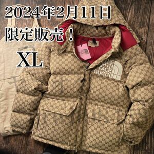 未使用 グッチ GUCCI　 ×ノースフェイス THE NORTH FACE 22SS 670766 Z8APX GGキャンバスボンバーダウンジャケット ベージュ XL