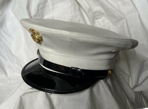米軍 ブルードレスキャップ 7サイズ55cm US MC海兵隊 全天候型 下士官制帽 白 ドレスキャップ CAP希少品