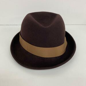 １円～　A-2　80　Christian Dior 帽子 ハット ブラウン ウール ディオール　ホンブルグ　中折れハット