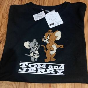 新品　即決　送料無料♪TOM and JERRY タフィー　サガラ刺繍　半袖Tシャツ　Ｍサイズ 中黒