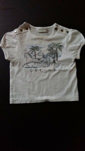 【中古品正規品】Celine セリーヌ キッズ Tシャツ ホワイト　jbi-189