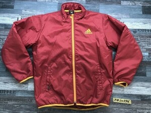 ADIDAS アディダス キッズ 中綿 ジップジャケット 160 赤×黄色