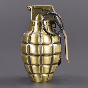 ターボライター グレネード型 カラビナ付 [ 古美真鍮 ] ガスライター 手榴弾型ライター グレネード型ライター grenade