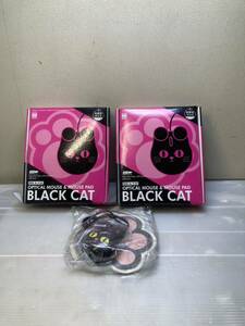 ★未使用品光学式マウス 2個セット 黒猫型 USB パソコン