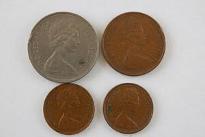イギリス硬貨　10ペンス、2ペンス、１ペニー　計４枚　エリザベス２世　古銭　コイン　