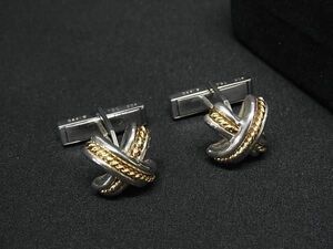 1円 ■極美品■ TIFFANY＆Co ティファニー SV925×K18 750 18金 カフス カフスリンクス アクセサリー ゴールド系×シルバー系 AV8566