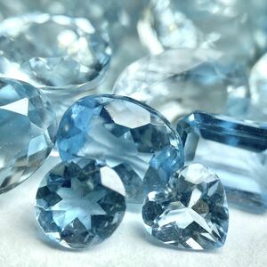 〔天然アクアマリンおまとめ 50ct〕a ルース 裸石 宝石 ジュエリー jewelry aquamarine ベリル 