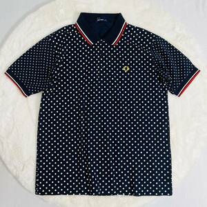 【極美品】FRED PERRY フレッドペリー ポロシャツ コットンピケ ロゴ入り 半袖ポロシャツ Lサイズ