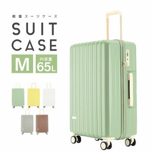 スーツケース Mサイズ 軽量 大型 キャリーケース キャリーバッグ 受託手荷物 65L 4泊～ TSAロック 旅行かばん 旅行 おしゃれ 新品 未使用