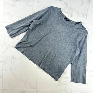 BURBERRY バーバリー ラインストーンTシャツ 長袖 トップス レディース グレー サイズ4*NC1149