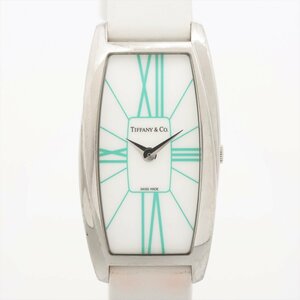 ■ 1円 ～ 中古品 参定29.7万■ ティファニー Tiffany &Co■ レディース ジェメア 腕時計 Z6401 ■箱保 クォーツ ホワイト ブルー Gemea