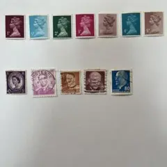海外切手　エリザベス女王　未使用7枚　使用済み5枚