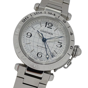 カルティエ Cartier 時計 ボーイズ ブランド パシャC メリディアン デイト 自動巻き AT ステンレス SS W31078M7 シルバー 磨き済み
