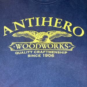 ANTI HERO WOODWORKS 半袖Tシャツ アンタイヒーロー Tシャツ antihero skateboardsf ロゴtシャツ ANTIHERO スケートボード ウッドワークス