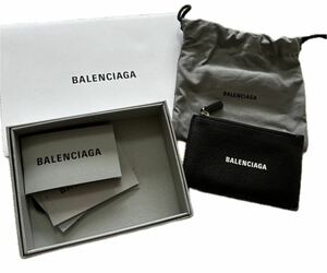 美品 送料無料BALENCIAGA バレンシアガ 国内正規品 カードケース 小銭入れ コインケース フラグメントケース 黒 ブラック640535レザー 