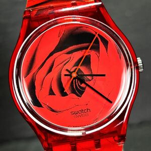 美品 SWATCH スウォッチ THE ROSE ザ ローズ AG1997 腕時計 クオーツ アナログ 3針 スケルトン レッド 薔薇 新品電池交換済み 動作確認済み