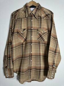 70s vintage Wrangler flannel Western shirtヴィンテージ ラングラー ヘビネルウエスタンシャツ 長袖シャツ 古着 USA製 XL