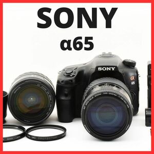 C04/5616H / ソニー SONY α65 ボディ ダブルレンズセット SLT-A65V　【24-85mm 100-300mm】 【メモリーカード付】