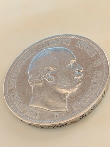 ドイツ プロイセン 1876B 5マルク銀貨 WILHELM 