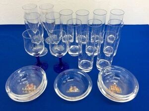 ガラス食器 コップ グラス 20点 まとめ売り 皿径13cm コップ高さ～17cm 洋食器 タンブラー 透明 ブルー ILLUM Foxwood Tales 管44520161
