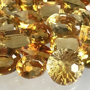 (天然シトリンおまとめ 300ct)m ルース 裸石 宝石 ジュエリー jewelry citrine 黄水晶 クォーツ i①