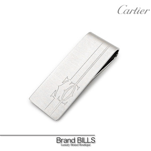 未使用品 Cartier カルティエ マネークリップ 2Cロゴ T1220407 シャドーライン シルバー