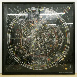 ♯ Tomas Filsinger [ Map of the Universe ] 大判 ポスター 額装入り 天体地図 宇宙 星座 ビンテージ ポスター額 額寸約W94×H94cm