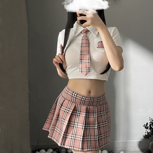 OR1481PK　セクシー学生服　エロカワ　制服　ベビードール「トップス・ミニスカート・Tバック４点セット」ナイトウェア　コスプレ衣装