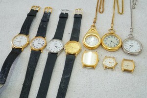 F953 記念品 SEIKO/CITIZENなど 腕時計 懐中時計 フェイス 10点セット クォーツ アクセサリー 大量 まとめて おまとめ まとめ売り 不動品