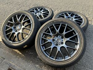 work エモーション(EMT-M8R) 17inch (7.0jj+53) 5H PCD114.3 1円スタート売り切り! タイヤホイール4本セット 中古売り切り! 美品！！