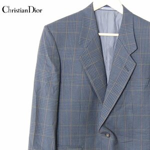 クリスチャンディオールChristian Dior■ウール テーラードジャケット シングル チャック柄■96-83-175 A6■グレー系 ※NK4328063