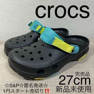 1円スタート売切り 新品未使用 クロックス オール テレイン クロッグ crocs ALL TERRAIN CLOG サンダル 27cm 完売品 ブラック