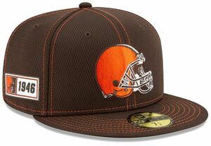 【7.1/2】 限定 100周年記念モデル NEWERA ニューエラ Browns ブラウンズ 茶 59Fifty キャップ 帽子 NFL アメフト USA正規品 公式