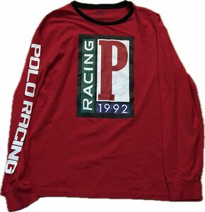 美品 Polo Ralph Lauren 1992 Racing L/S Tee Shirt ポロラルフローレン レーシング 長袖 Tシャツ USA 1993 Stadium Snowbeach