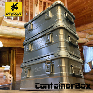 ★CHANODUG OUTDOOR★スタッキング アルミ コンテナボックス★30L★アウトドアコンテナボックス★キャンプ道具収納BOX★トランクカーゴ★１