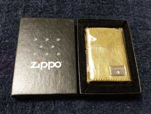 Zippo ジッポー L.DRESS　革巻き ゴールド色　2006年製