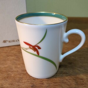 香蘭社 グリーン蘭花 マグカップ グリーン 緑 蘭 金縁 /GB600−HML
