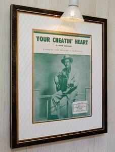 ハンク・ウィリアムズ/オリジナル楽譜 1953/Hank Williams/Your Cheatin’ Heart/50s/フィフティーズ/偽りの心/Frame Country Music Art