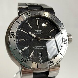 極美品 ORIS オリス ダイバーズデイト 自動巻き腕時計 7533-41 黒文字盤 ラバーベルト 裏スケルトン メンズ 質屋の質セブン