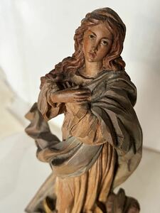 マリア像　キリスト教　アンリ社製　木彫刻　大型